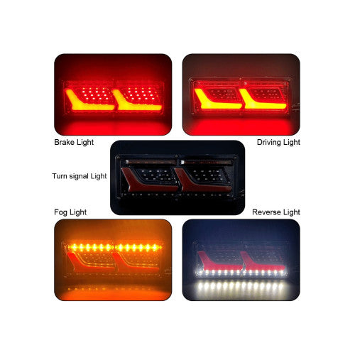 Set lampa LED 5 functii 12V-24V cu semnal dinamic Neon Effect 32x13cm pentru duba, camion  Cod: ST0419