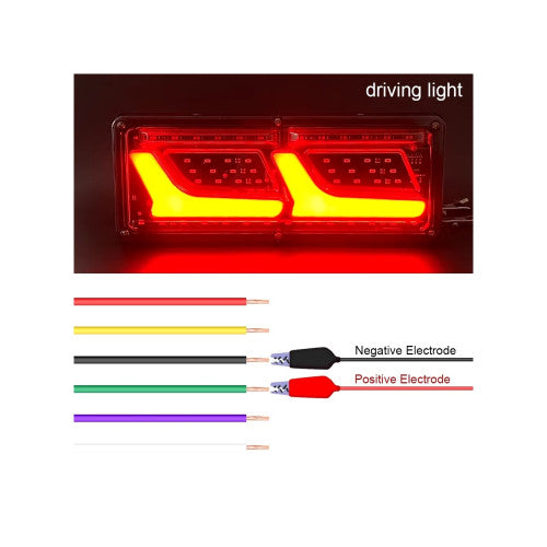 Set lampa LED 5 functii 12V-24V cu semnal dinamic Neon Effect 32x13cm pentru duba, camion  Cod: ST0419