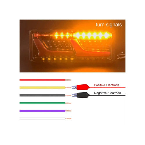 Set lampa LED 5 functii 12V-24V cu semnal dinamic Neon Effect 32x13cm pentru duba, camion  Cod: ST0419